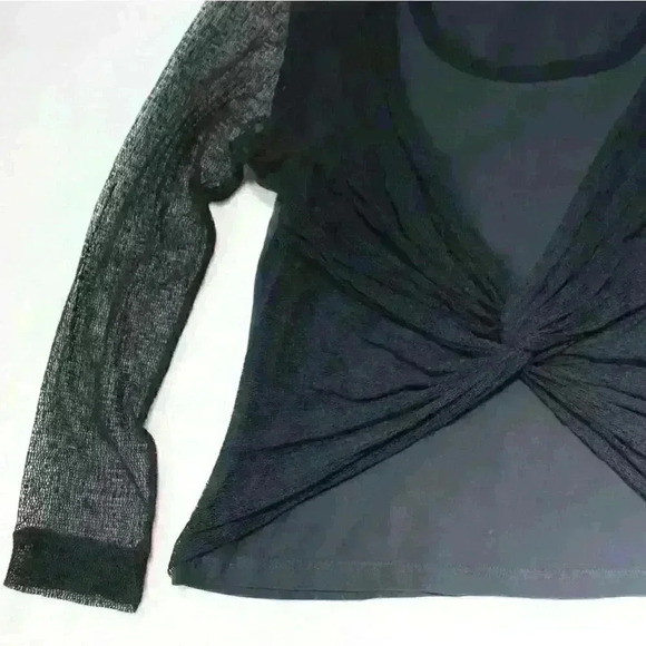 VINTAGE Jean Jones Black Mesh Sleeves Punk Rock Emo Top Women Small - Picture 3 of 8